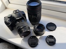 Pentax K-X 12.4MP Digital SLR kit with 3 lenses bag job lot 18-55 70-300 50mm