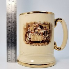 RARE CHARLES DICKENS MARY & OLIVER OLD SCENES TANKARD ARTHUR WOOD POTTERY VTG