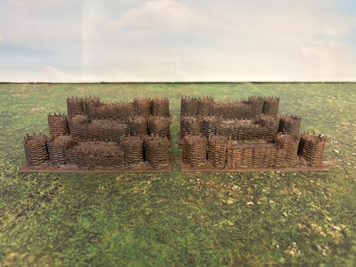 Gabion and wattle - wattle, barricades