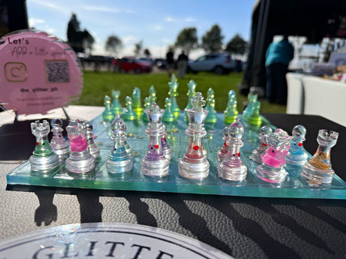 Handmade clear resin chess - handmade,
