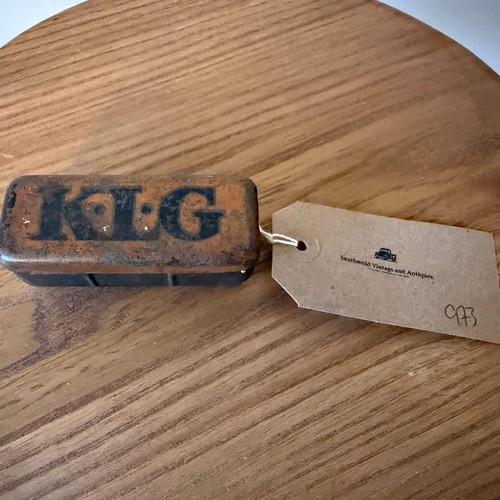 Vintage klg spark plugs tin - vintage, plugs,