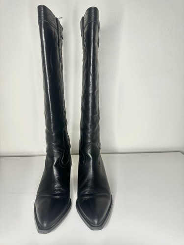 Zara tall black - leather, cowboy