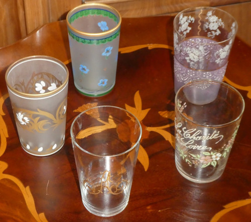 Lot antique glass crystal - glass,