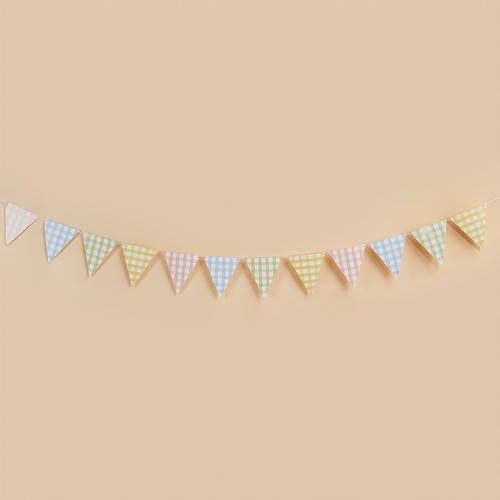 Pastel gingham bunting - -, 2.5m