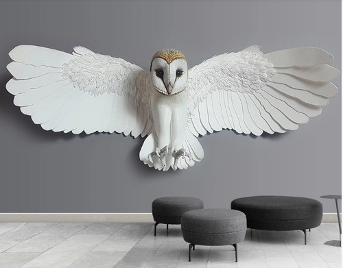 Relief owl self adhesive - 3d, self-adhesive