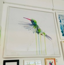 Hummingbird Diamond Dust XL framed artwork  by Dave White- Limited Edition of 30