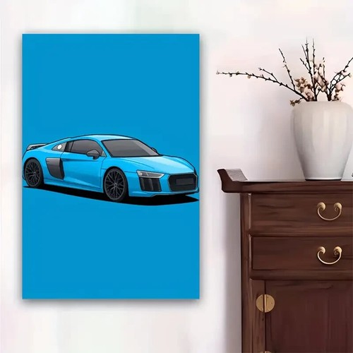 Blue sports car wall - blue,