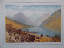 Vintage Wastwater print Thomas Leeson Rowbotham Marcus Ward litho plate