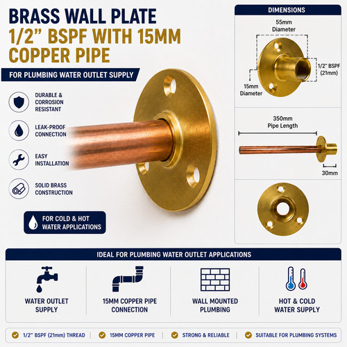 Brass wall plate - brass,
