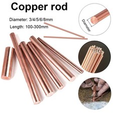 1Pc Copper Rod Round Bar Red