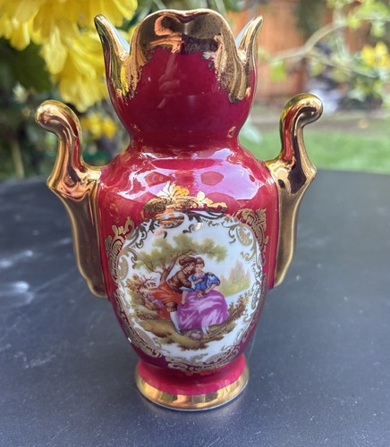 Limoges fragonard style vase - limoges,