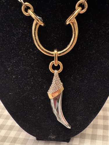 Swarovski crystal horn pendant