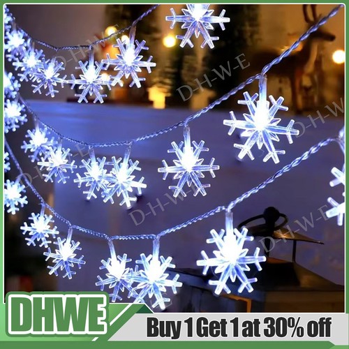 Led snowflake fairy lights - led,