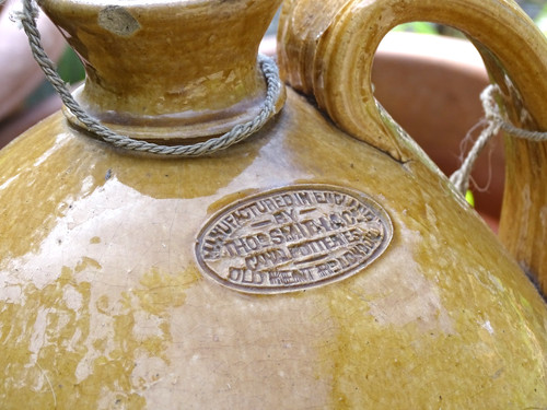 Antique stoneware flagon - stoneware,