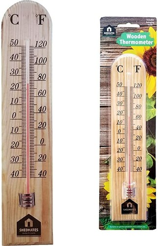 Wooden wall thermometer - wall,