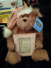 VINTAGE Chad Valley Cuddle Club Dusky Pink Photo Frame Teddy Bear 12" Tall