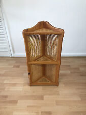 Amazing Vintage Pine Wood 3 Tier Corner Shelf Storage With Viennese Mesh Design