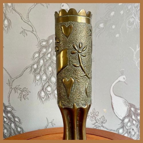 Large wwi trench art - art, brass
