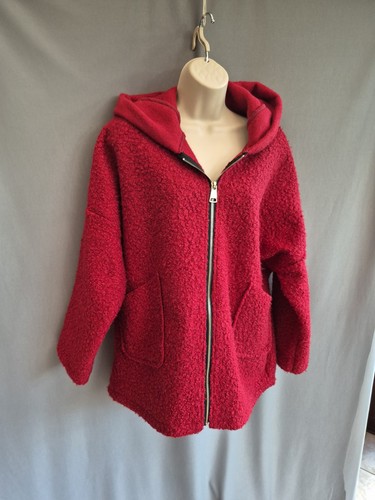 Burgundy boucle jacket size - burgundy,