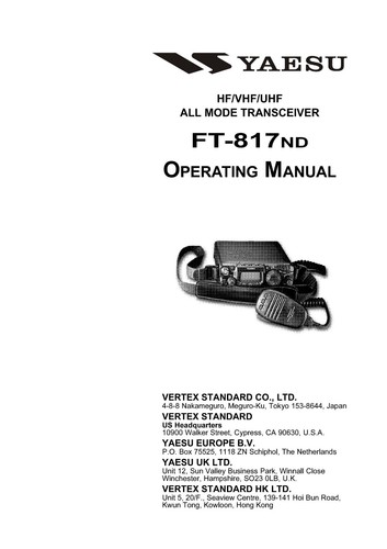 Operating instructions for - operating,