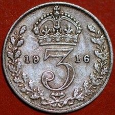 Great Britain 3 Pence 1916 KM#