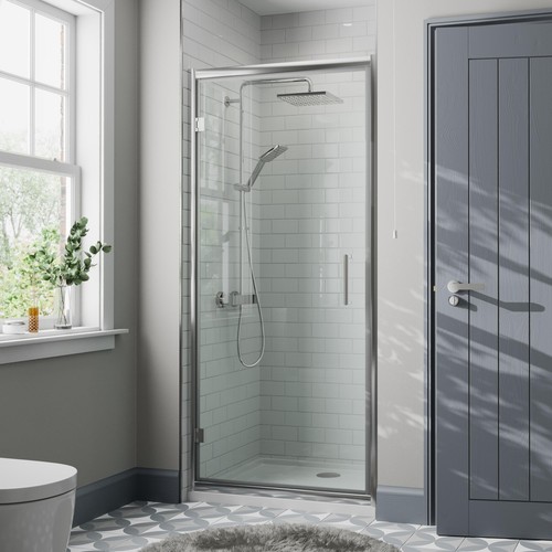 Framed hinged shower door - framed,