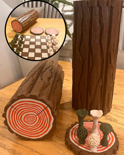 Printed forest chess set - 3d,