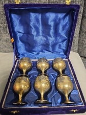 Vintage Set Of 6 Small Silver Plate EPNS Goblets