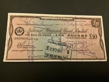 National Provincial Bank Limited £10 Travellers Cheque 17/9/64