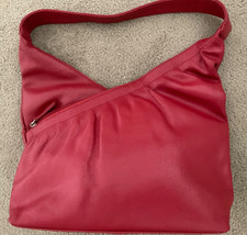 Real leather shoulder bag Red