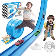 Kids Double Car Wheels Stunt Speed Racing Track Model Educational Playset Toys