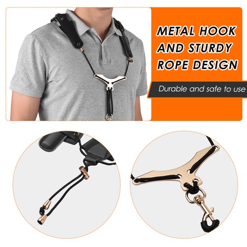 Padded leather saxophone strap - saxophone,