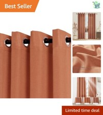 Versatile Light Filtering Terracotta Curtains 84-Inch - 2 Panels for All Rooms