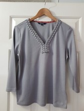 Ladies Maine Size 14  Grey Top 100% Cotton Lovely for Work 