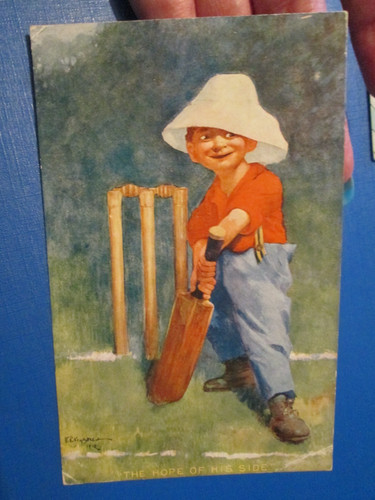 Comic cricket postcard the - comic, "the