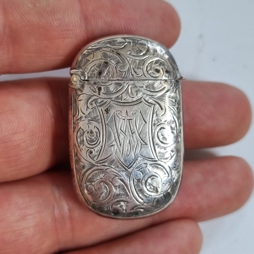 Antique solid silver vesta - silver,