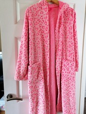 M&S girls pretty heart pink dressing gown perfect for winter