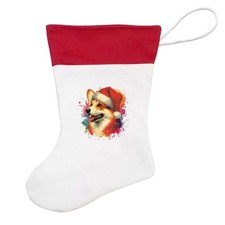 'Welsh Corgi Wearing Santa Hat' Christmas Stockings (SG050848)