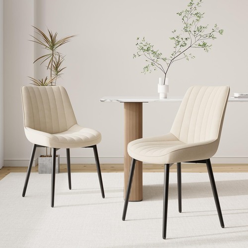Velvet dining chairs set 2 - set,
