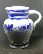 Vintage German Blue Salt Glazed Stoneware 1/2 0.5 Litre Jug