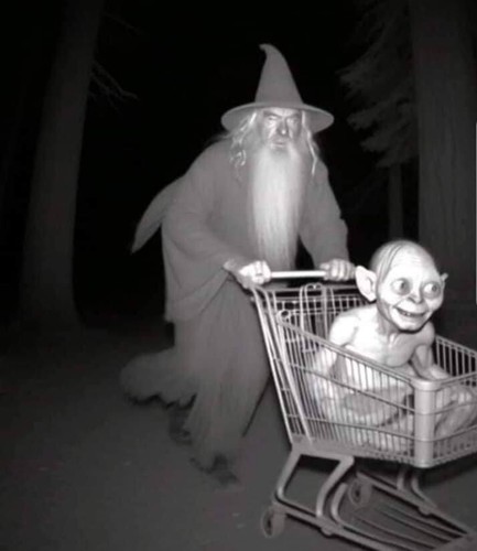 Gandalf pushing gollum - gandalf,