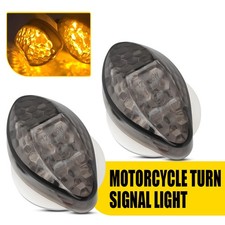 Motorcycle Triangle Flush Mount Turn Signal Clear Amber DRL LED Light Universal