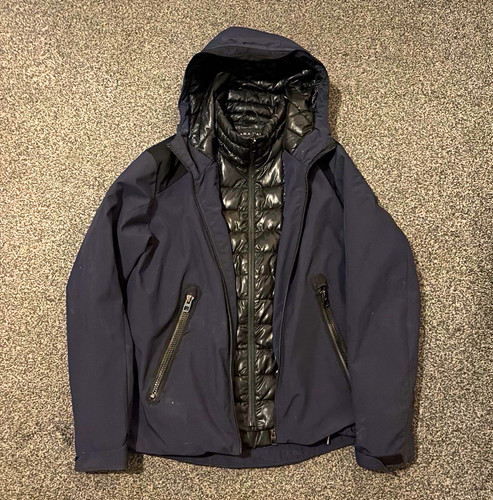 Zara navy black hooded - zara, navy/