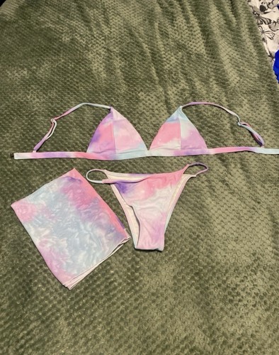 Tie dyed bikini set with - tie,