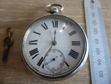 ANTIQUE SILVER  GENTS FUSEE POCKET WATCH   DATE c1879 & KEY