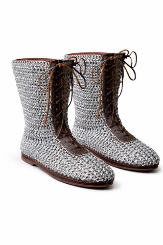 Medieval chainmail boots - medieval,