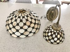 Traditional Amber Stained Glass Tiffany Style Ceiling/Wall Light Lamp Shade