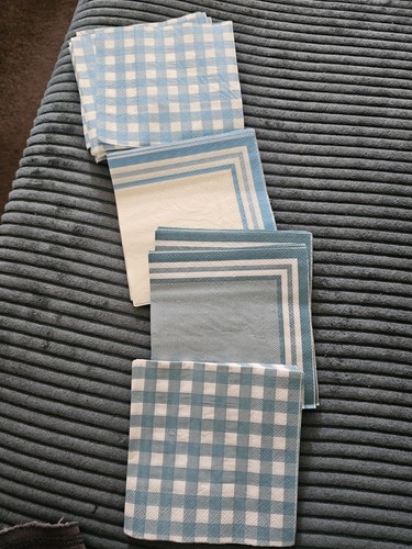 Blue paper cocktail napkins - paper,