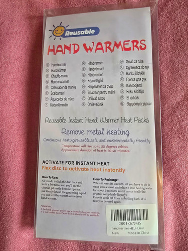 Reusable clear hand warmers - clear,