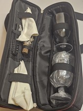 Cunard Wine Travel Gift Set Bag Glasses Opener Stopper Picnic Case New